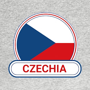 Czechia Country Badge - Czechia Flag T-Shirt